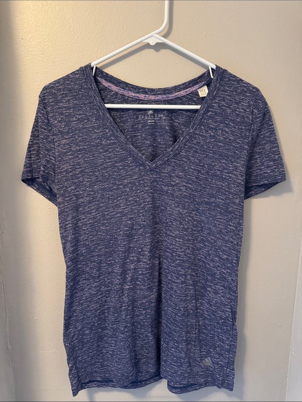 Adidas Women's V-Neck Performance Tee in Heather Purple